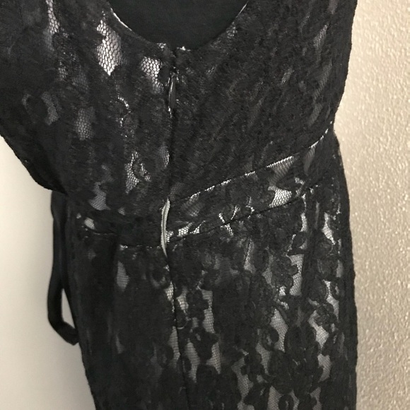 New York & Co. Black lace dress with silver slip. - Picture 4 of 7